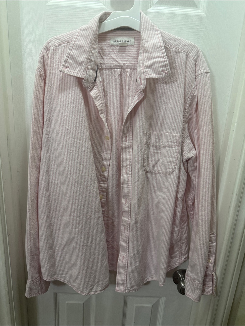 Aéropostale Pink Striped Button-Up Shirt